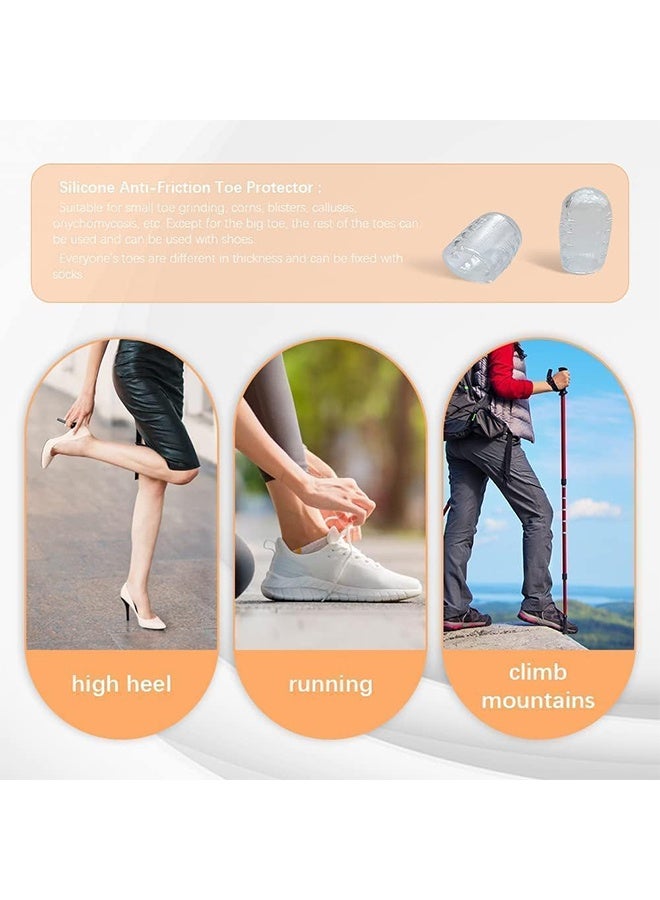 واقيات أصابع القدم السيليكون 20 قطعة، واقي أصابع القدم المقاوم للاحتكاك بالجل، واقيات أصابع قابلة للتنفس للرجال والنساء، أغطية أصابع القدم الشفافة الناعمة، أكمام أصابع السيليكون للذرة، البثور وتخفيف الألم - Image 5